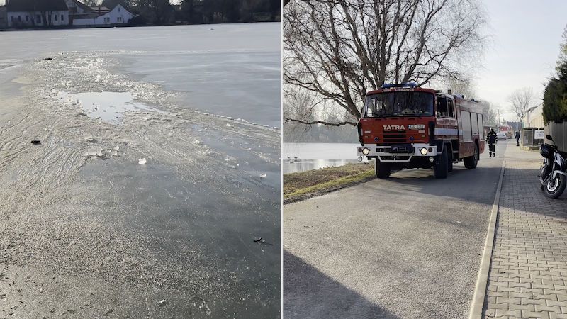 Děti ráno bruslily na zamrzlém rybníku u Prahy, odpoledne se do něj propadl muž